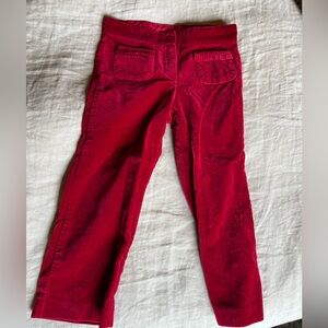 Janie and Jack Velvet Red Pants Toddler 3 Girl